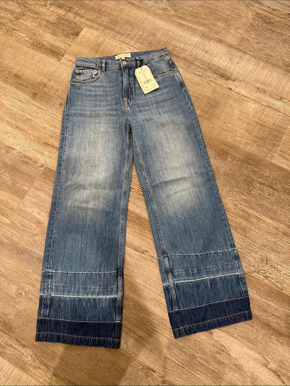 Current/Elliott DOHENY Wide-Leg Blue Denim Jeans size 27